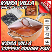 Kaisa Villa 4pc Non-Stick Copper Square Fry Pan Set