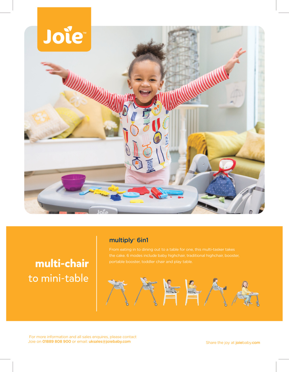 Joie Multiply 6in1 Highchair for Baby to 72 months Lazada