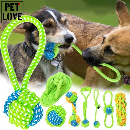 Cotton Rope Dog Chew Toy - Clean Molar Teeth