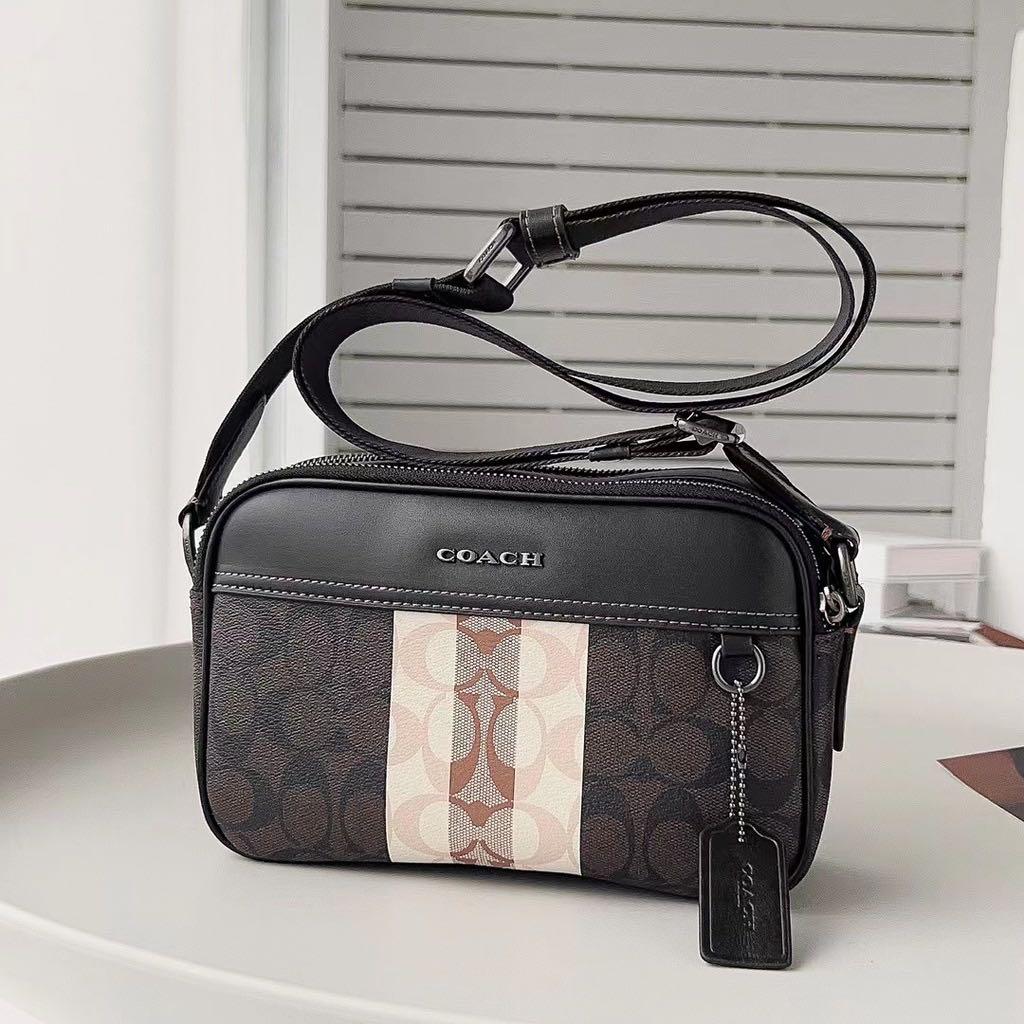 Coach Graham Crossbody good In Blocked Signature Canvas With Varsity Stripe C9965