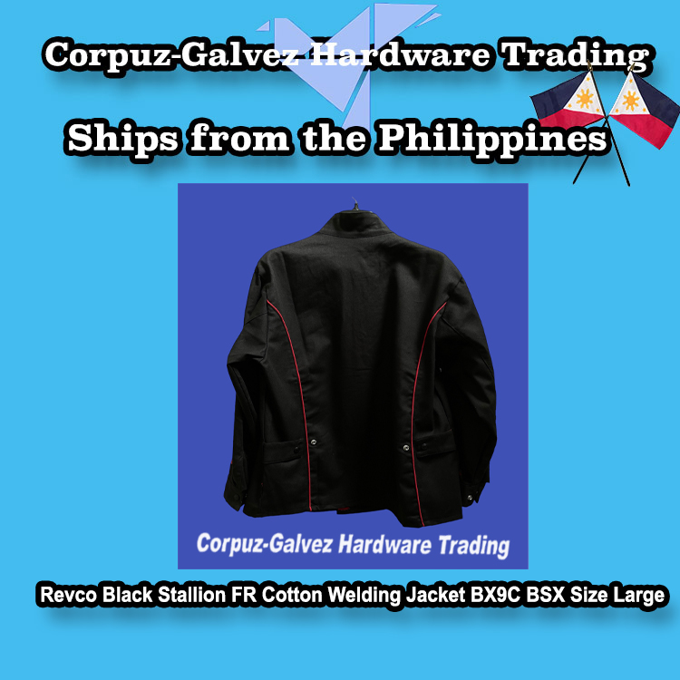 thumbnail image 2 of BSX Flame-Resistant Welding Jacket 2XL - Black With Red Flames 9oz Cotton 2 of 14