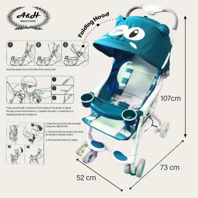 A&H High Quality Reclinable Baby Stroller Lightweight and easy to fold BDQ 210 (4)