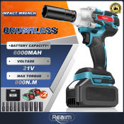 REAIM Cordless Impact Wrench with Lithium Ion Battery