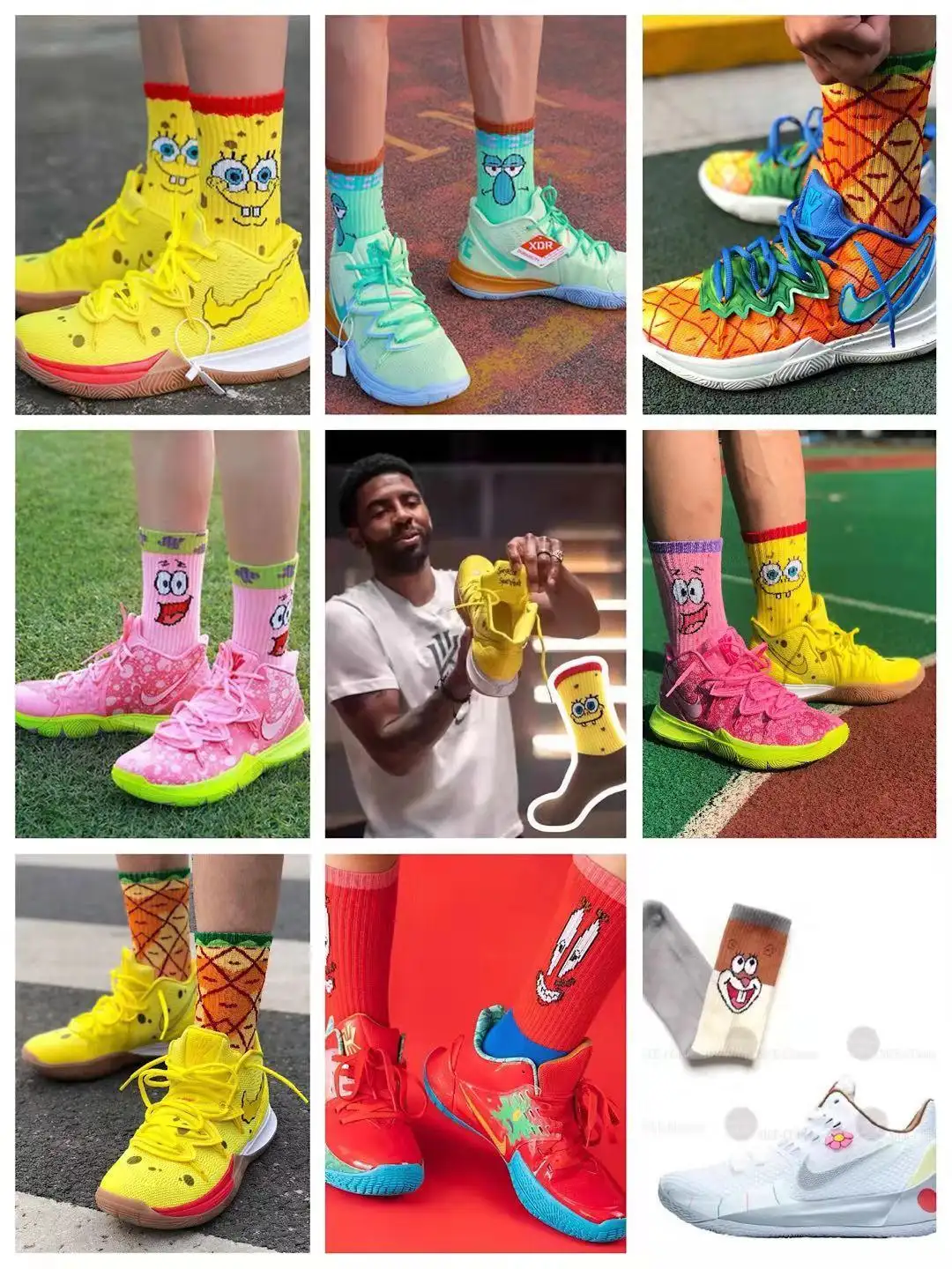 kyrie 5 spongebob socks