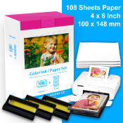 Fimax KP-108IN Replacement for canon selphy cp1300 ink and paper Set for CP Series Printers CP1300 CP1200 CP1000 CP780 CP790 CP810 CP910,108 Sheets Photo Papers + 3 Ink Cartridges