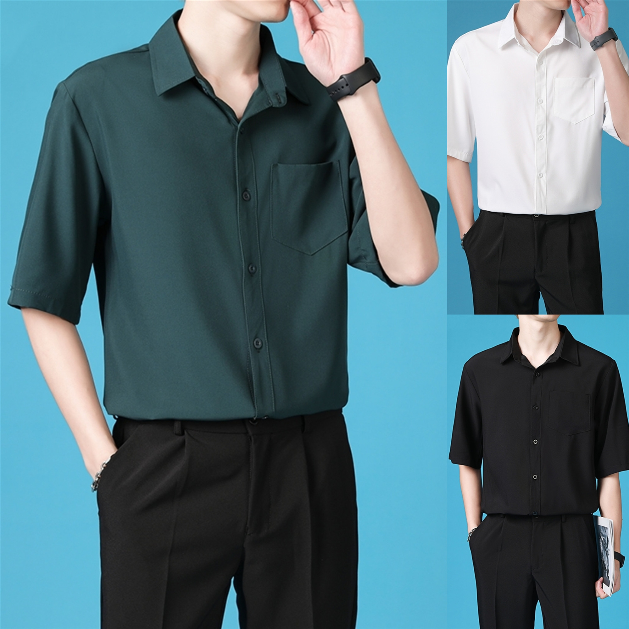 HUILISHI Men's Casual Polo Shirt - Suitable for Office Wear