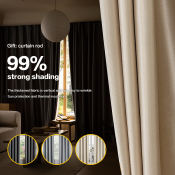 Full Shading Soundproof Blackout Curtain with Rings - 