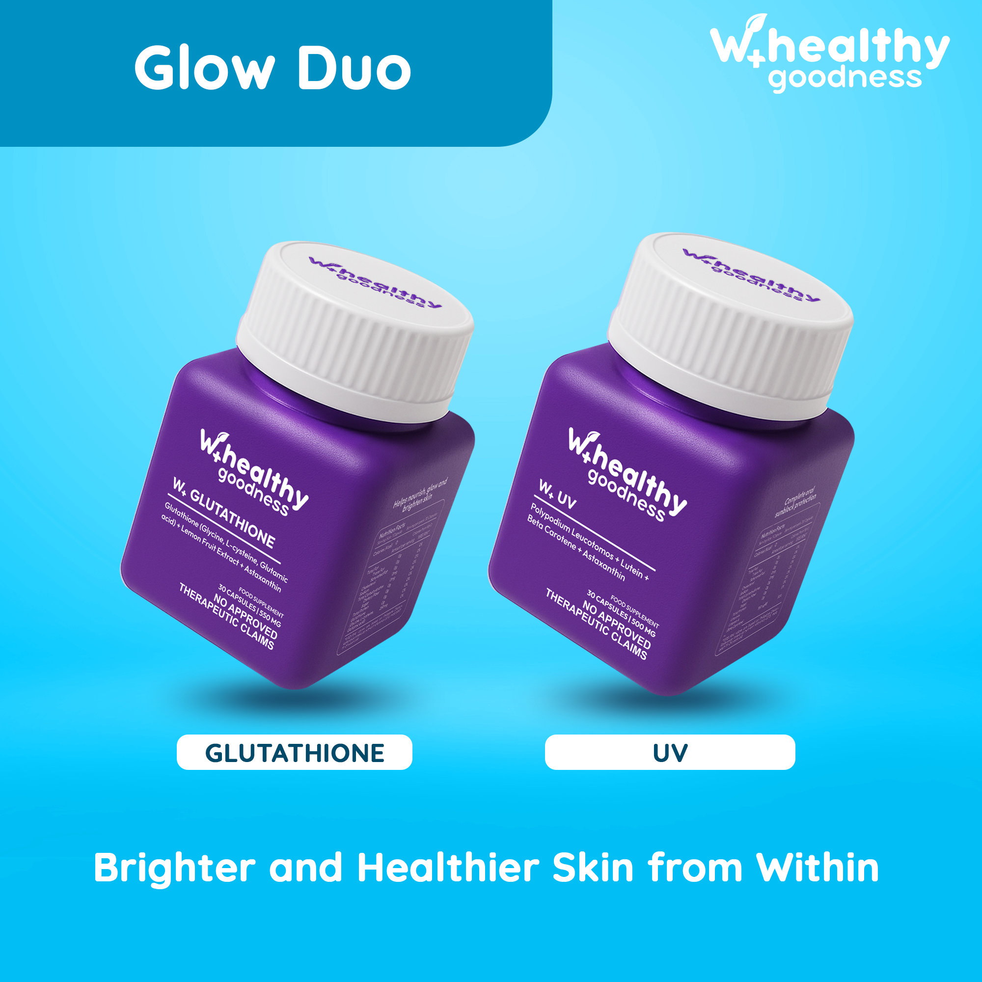 w+ healthy goodness glutathione Liquid Supplement, Lemon Berry Flavored Acerola Energy Booster w/Zinc, Daily Vitamins & Minerals, Zero Sugar Formulation, Everyday Auto-Immune Support for Adults, 0.34 fl oz, Pack of 60 : Health & My daily glow secret