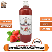 Martina's Strawberry Scent Pet Shampoo & Conditioner: Tick & Flea Defense