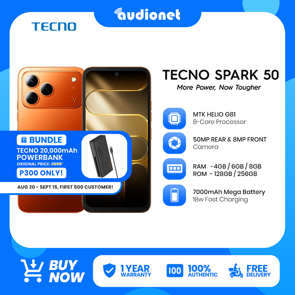 TECNO Spark 50 4G Smartphone (4/256GB) / Helio G81 Processor / 6.78" 120Hz Smooth Display / 7000mAh Mega Battery / 18W Fast Charging / 50MP AI Camera