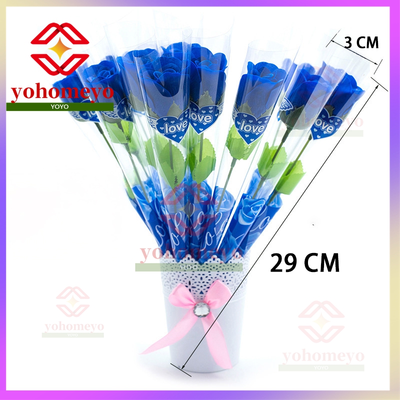 【Ready Stock】10PCS-Single rose soap flowers 11.4inches(29cm) Single rose soap flowers 15inches /Valentine's day flowers /Mother's Day roses/Wedding roses - Image 4
