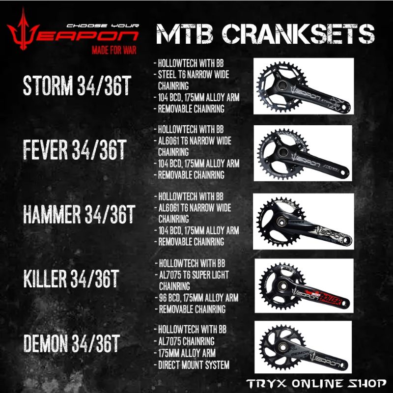 weapon killer crankset