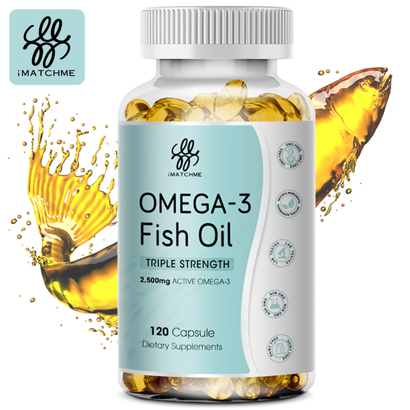 iMATCHME Deep Sea Oil 2500mg Rich In Omega 3 DHA And EPA VE Non-GMO Vegetarian Improve Concentration Improve Bad Mood Relieve Stress