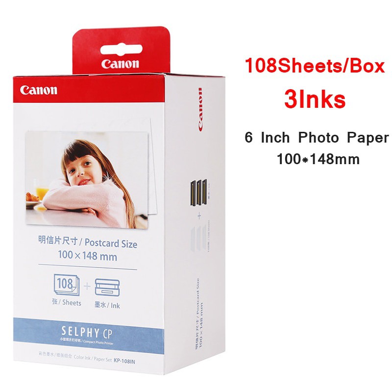Gør det tungt Lav vej domæne KP-108IN KP-108 RP-108 Photo Paper 4*6 inch 100*148mm with 3 Ink Cartridge  for Canon Selphy CP1300 Portable Photo Printer CP800 CP910 CP1200 CP1500 |  Lazada PH