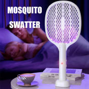 SW Electric Mosquito Swatter with 8 Lamps, USB Rechargeable