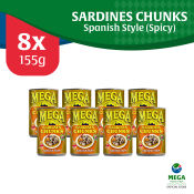 Mega Sardines Chunks Spanish Style 155g by 8's