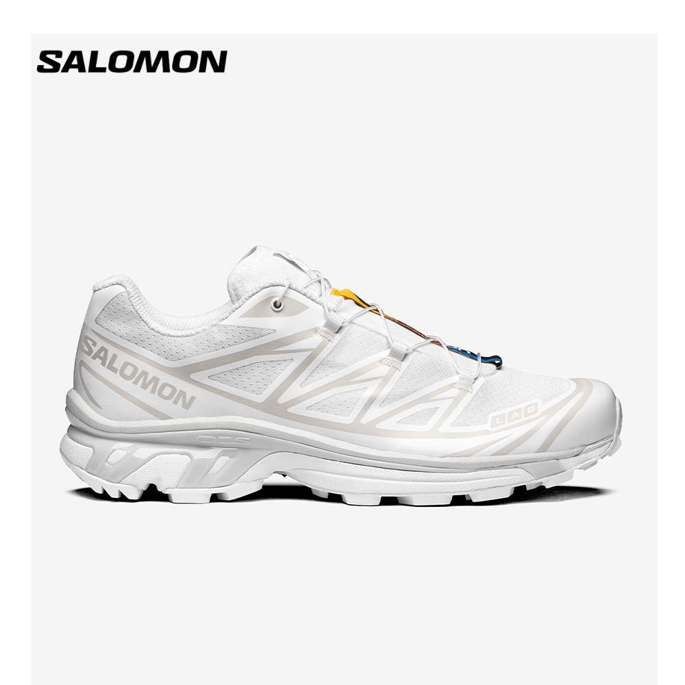 Discount on Salomon  shoes - SKU: SALOMON XT-6 Unisex Sportstyle Shoes in White / White / Lunar Rock