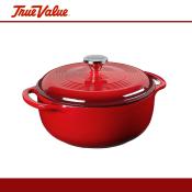 Lodge Enameled Dutch Oven Cast Iron Pot with Lid 4.5qt Red