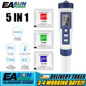 PH meter water quality tester with 5 functions, digital thermometer