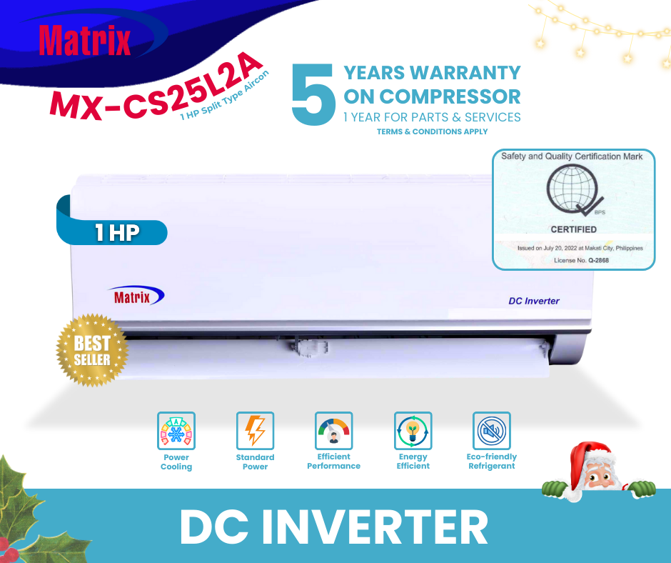 Mx-CS25L2A Matrix 1HP Inverter  Split Type Aircon