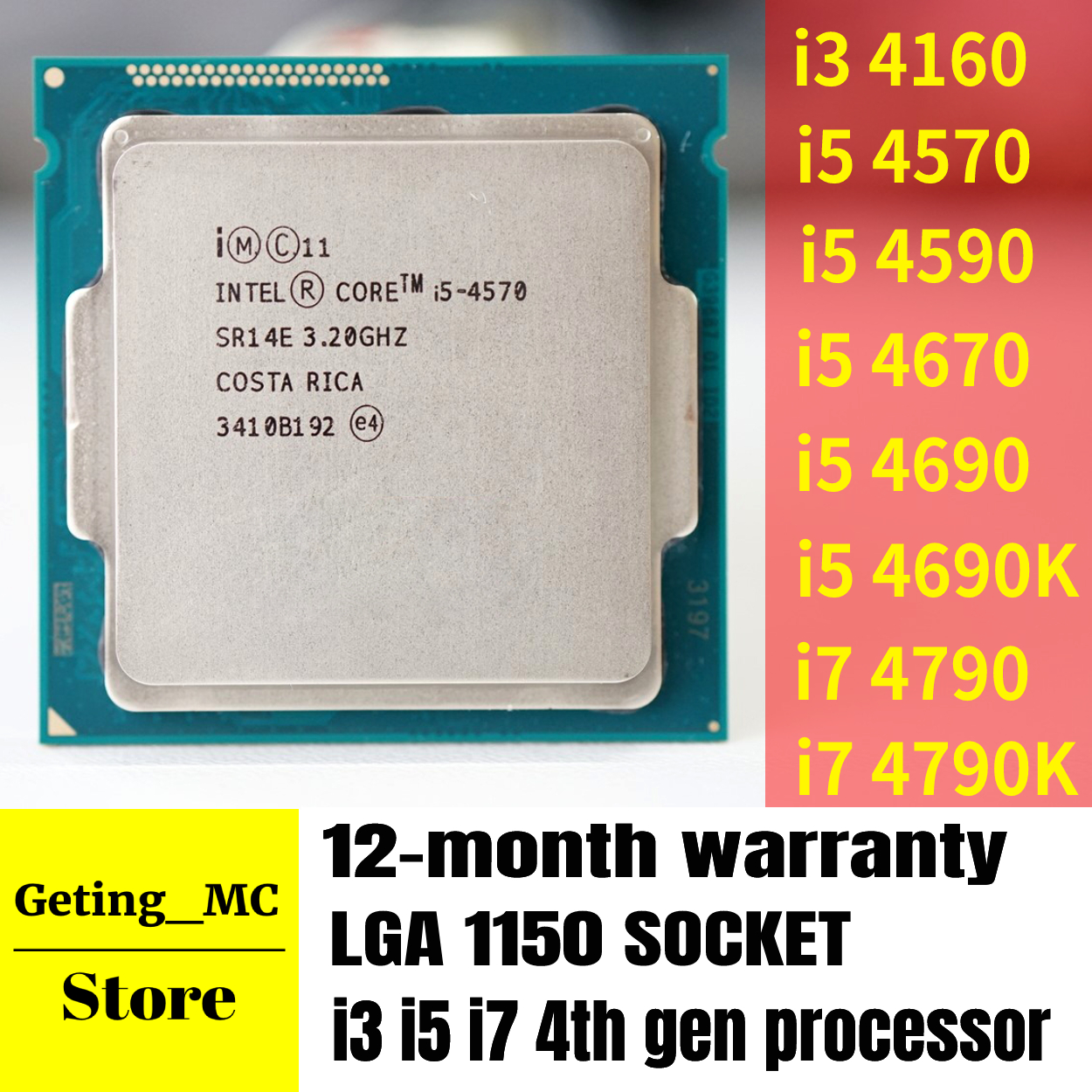 Putte Energize Rullesten Intel Core i3 4160 i5 4570 4590 4670 4690 4690K i7 4790 4790K Processor For  desktop PC 4th gen CPU LGA 1150 Socket | Lazada PH