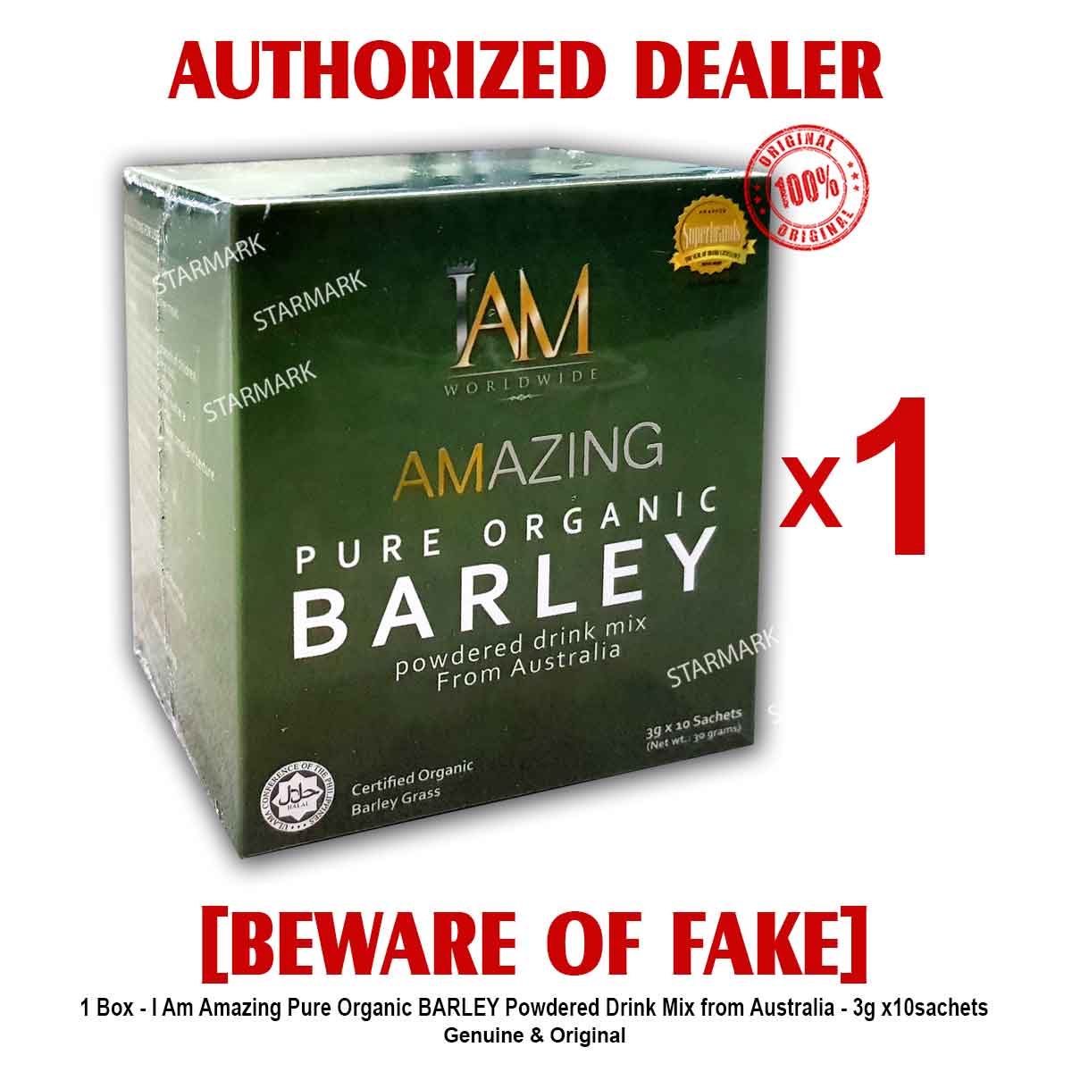 Amazing Barley Amazing Pure Organic Barley Powdered Drink by iAM Worldwide  3gx10's per Box Authentic - Set of 1 Box | Lazada PH