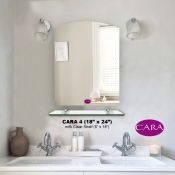 Cara Vanity Mirror with Glass Shelf and Clamp