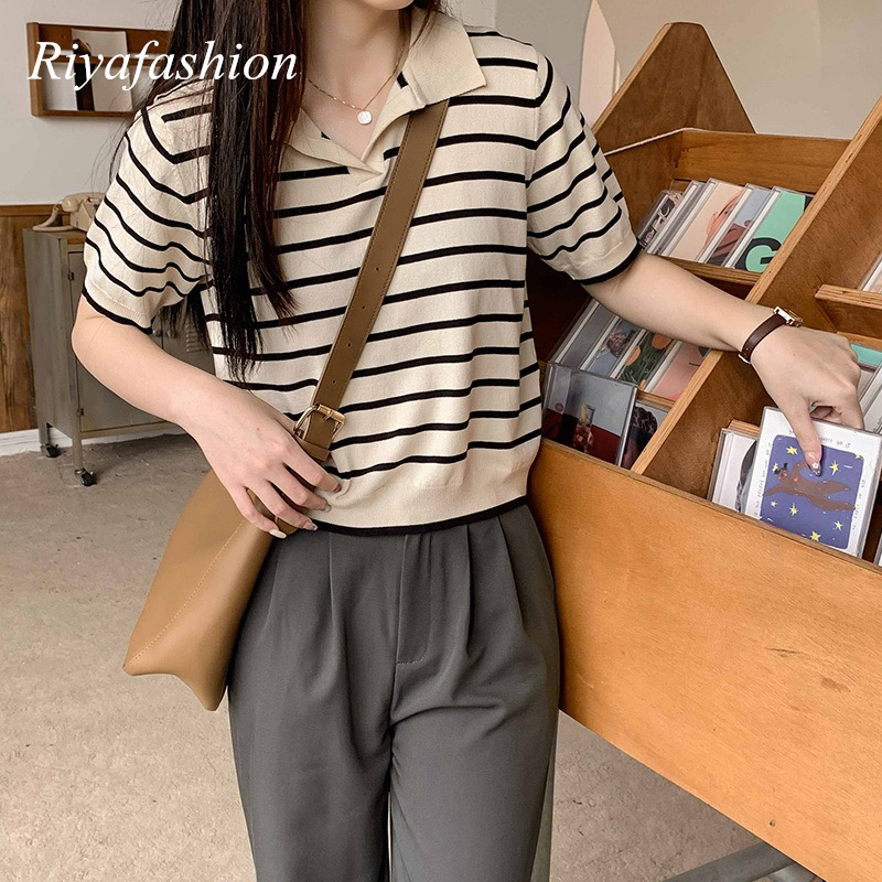 Riya Fashion Stripe Polo Shirt: Casual, Loose Fit, On Sale