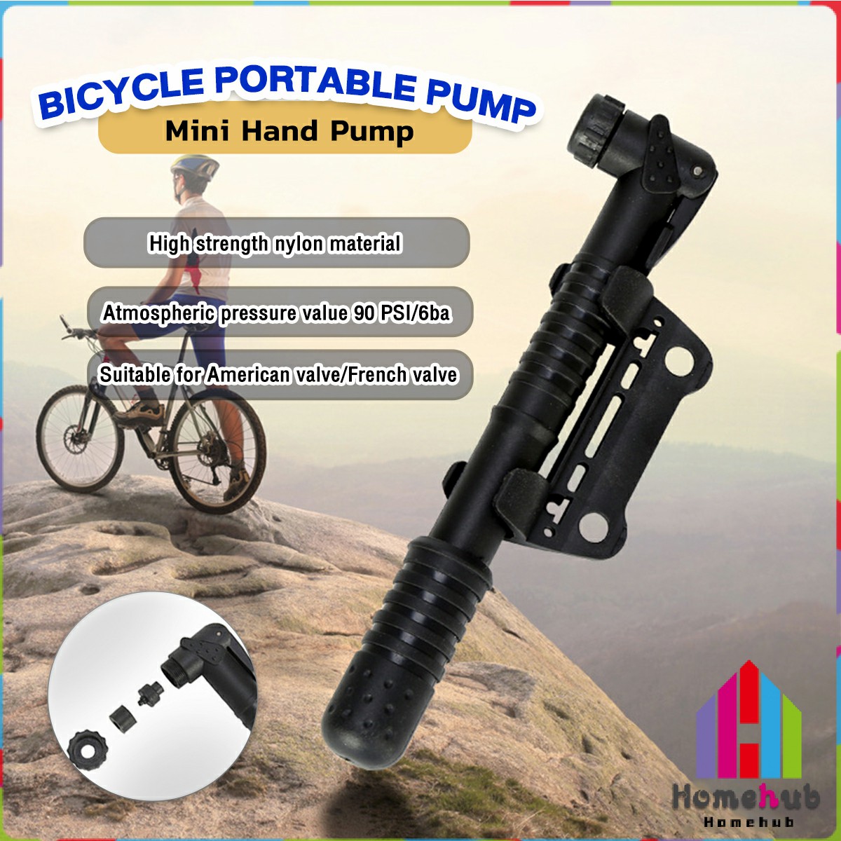 portable hand pump for bicycle