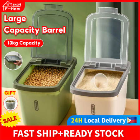 Rice Storage Box with Cup and Lid, Airtight Container