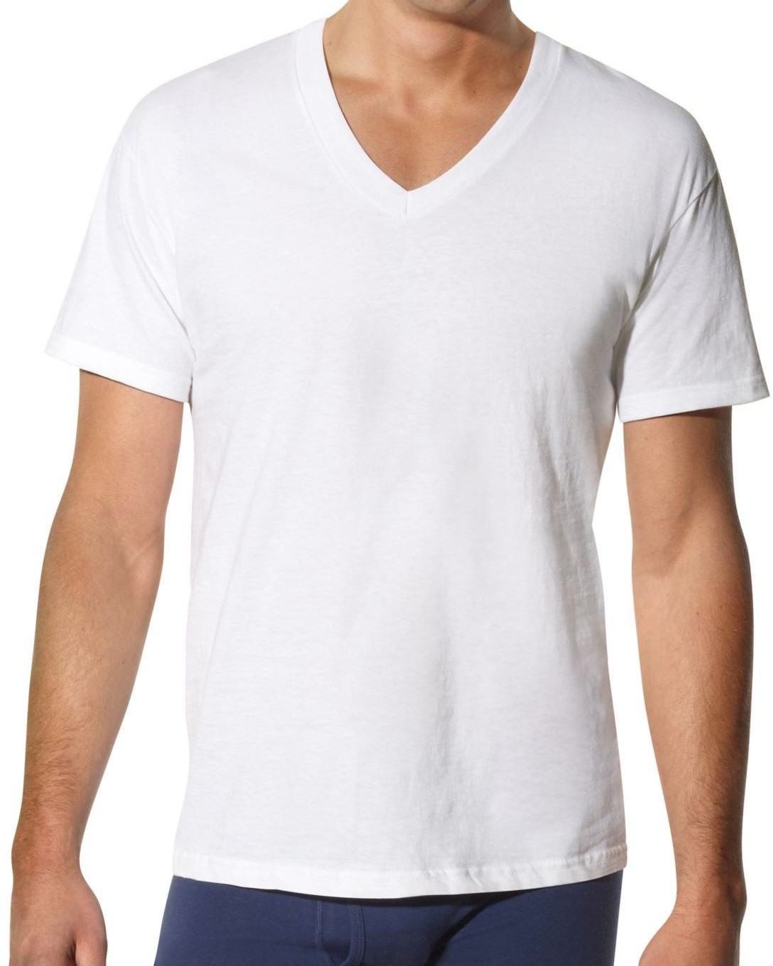 White v cheap neck shirt