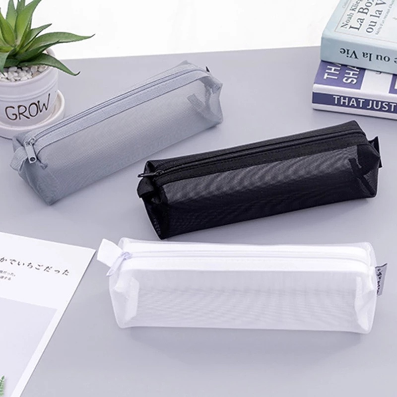 Simple Transparent Mesh Pencil Case