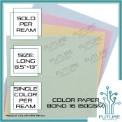 Colored Bond 16 Colored Paper 1 Ream 500 Sheets Long Bond Paper Legal Size Pastel Colors Green Blue Pink Yellow 60gsm