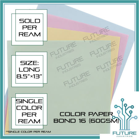 Colored Bond 16 Colored Paper 1 Ream 500 Sheets Long Bond Paper Legal Size Pastel Colors Green Blue Pink Yellow 60gsm