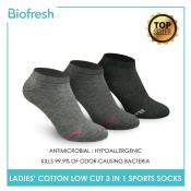 Biofresh Ladies' Antimicrobial Cotton Low Cut Sports Socks (3-pack)