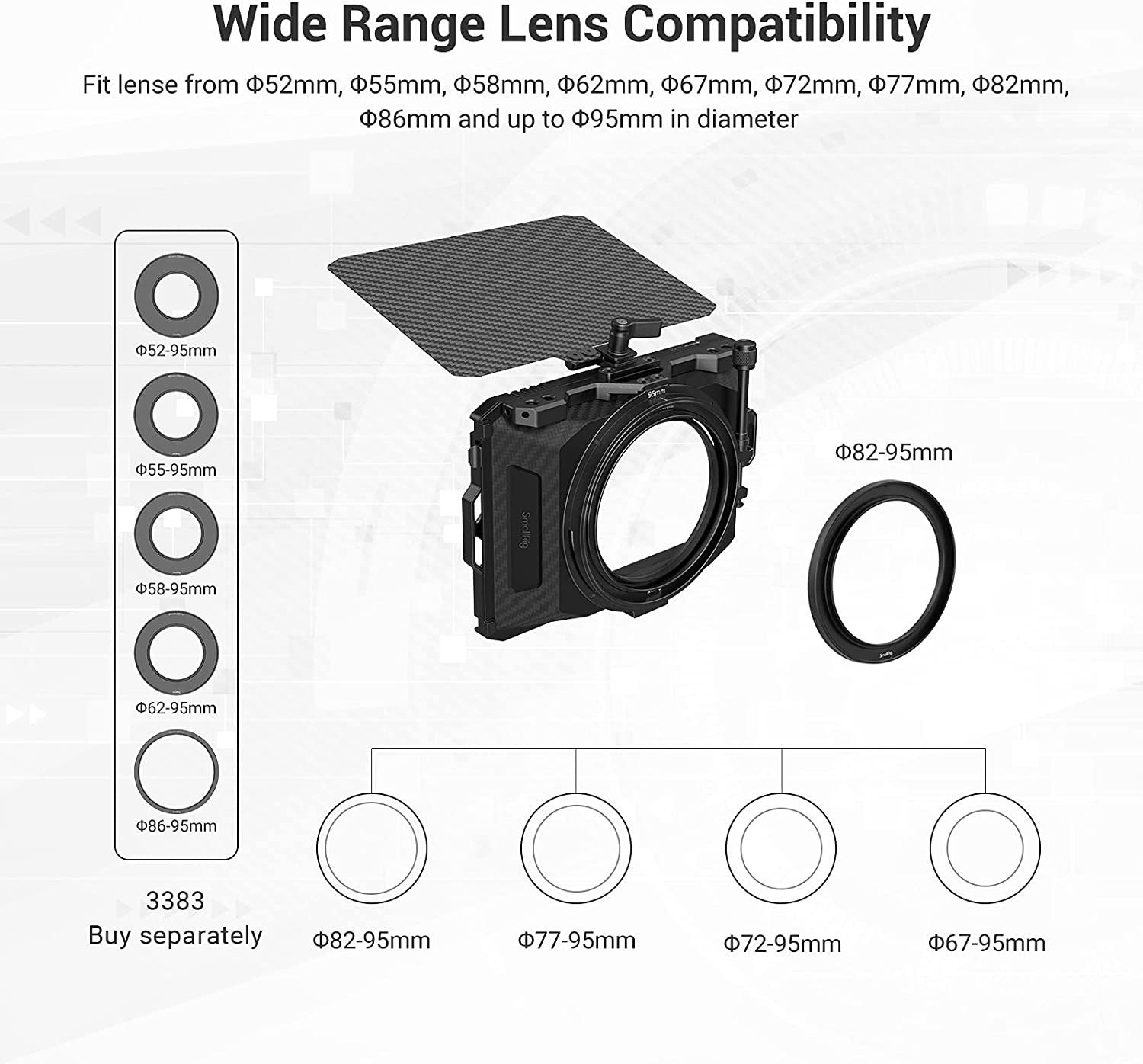  SMALLRIG Lightweight Matte Box for Mirrorless DSLR Cameras  Compatible with 67mm/ 72mm/77mm/82mm/114mm Lens - 2660 : Electronics