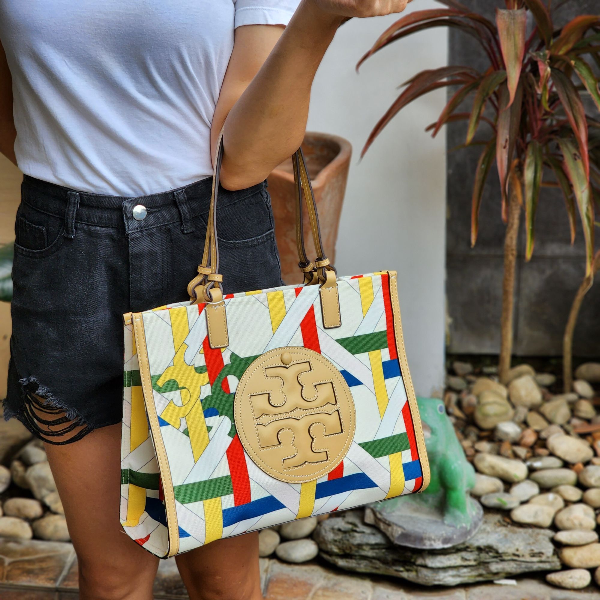 Tory Burch Tote 'Ella Canvas' Beige