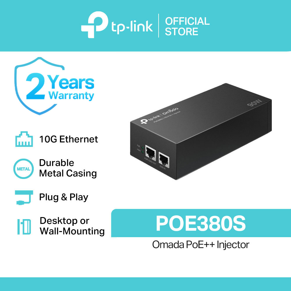 TP-Link Official Store / POE380S / IEEE802.3af/at/bt standards Omada PoE++ Injector Internet Adapter PoE Port for Internet