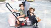 Lightweight Foldable Twin Baby Stroller - Sit and Stand