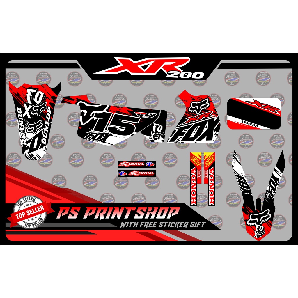 Honda XR200 PITBULL Decals Set Best Moto Decals ubicaciondepersonas