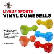 Live Up Vinyl Dumbbell Weight Dumbbells Exercise Fitness Gym Equipments Weight Dumbbells Strength Training Equipment Exercise Per Pc