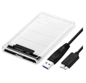 Allan 2.5 HDD Enclosure - USB 3.0, Transparent (No Scre