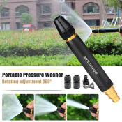 Portable High Pressure Washer with Adjustable Nozzle Spray Gun