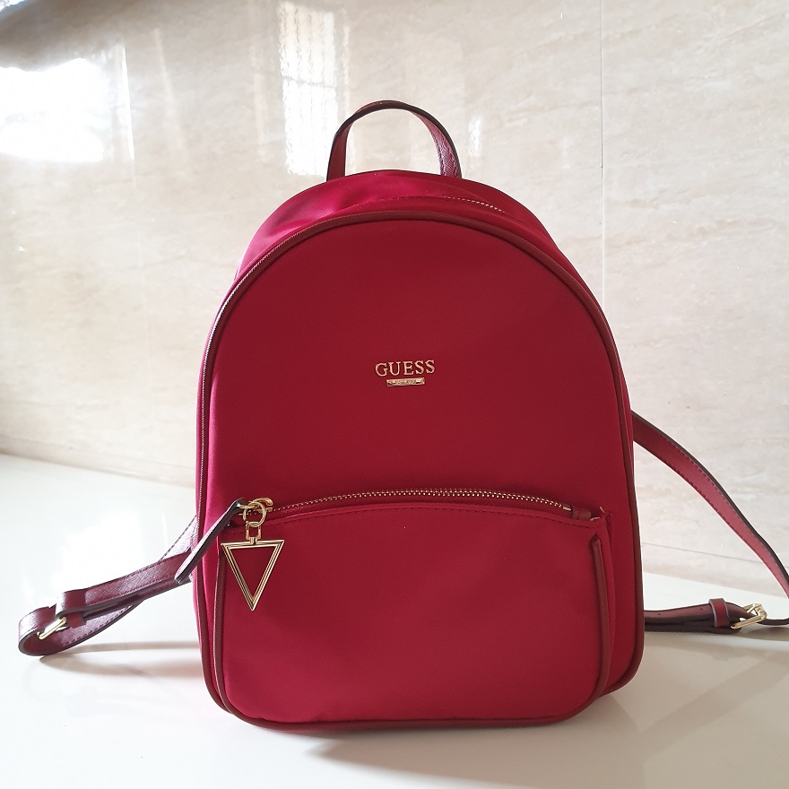red guess mini backpack