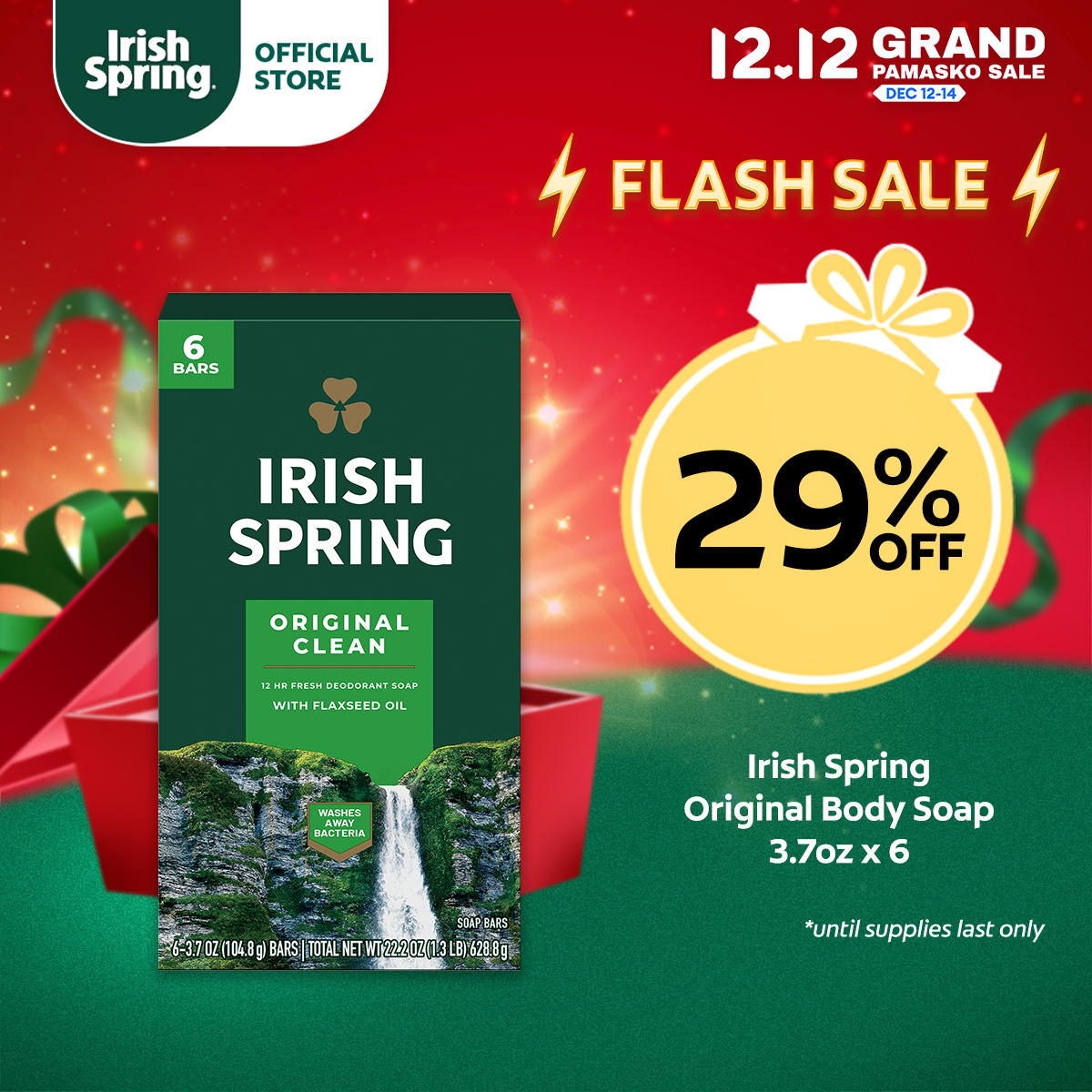 Lazada Philippines - Irish Spring Original Body Soap 3.7oz x 6