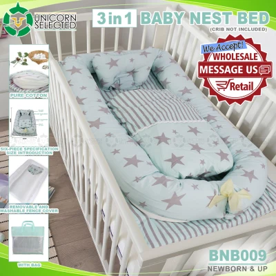 Unicorn Selected BNB009 Baby Newborn Crib Set With Pillow and Blanket Bed Snuggle Nest For Newborn Infant Travel Bed Baby Cosleeper Bed (3)