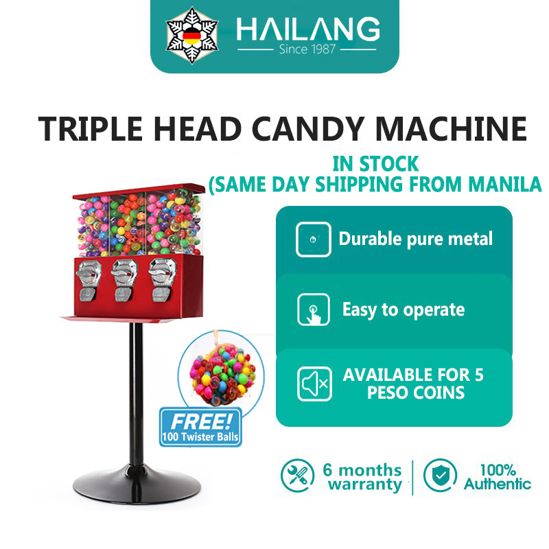 HAILANG Three-Head Candy Vending Machine With Stand And Freebies (no power required)