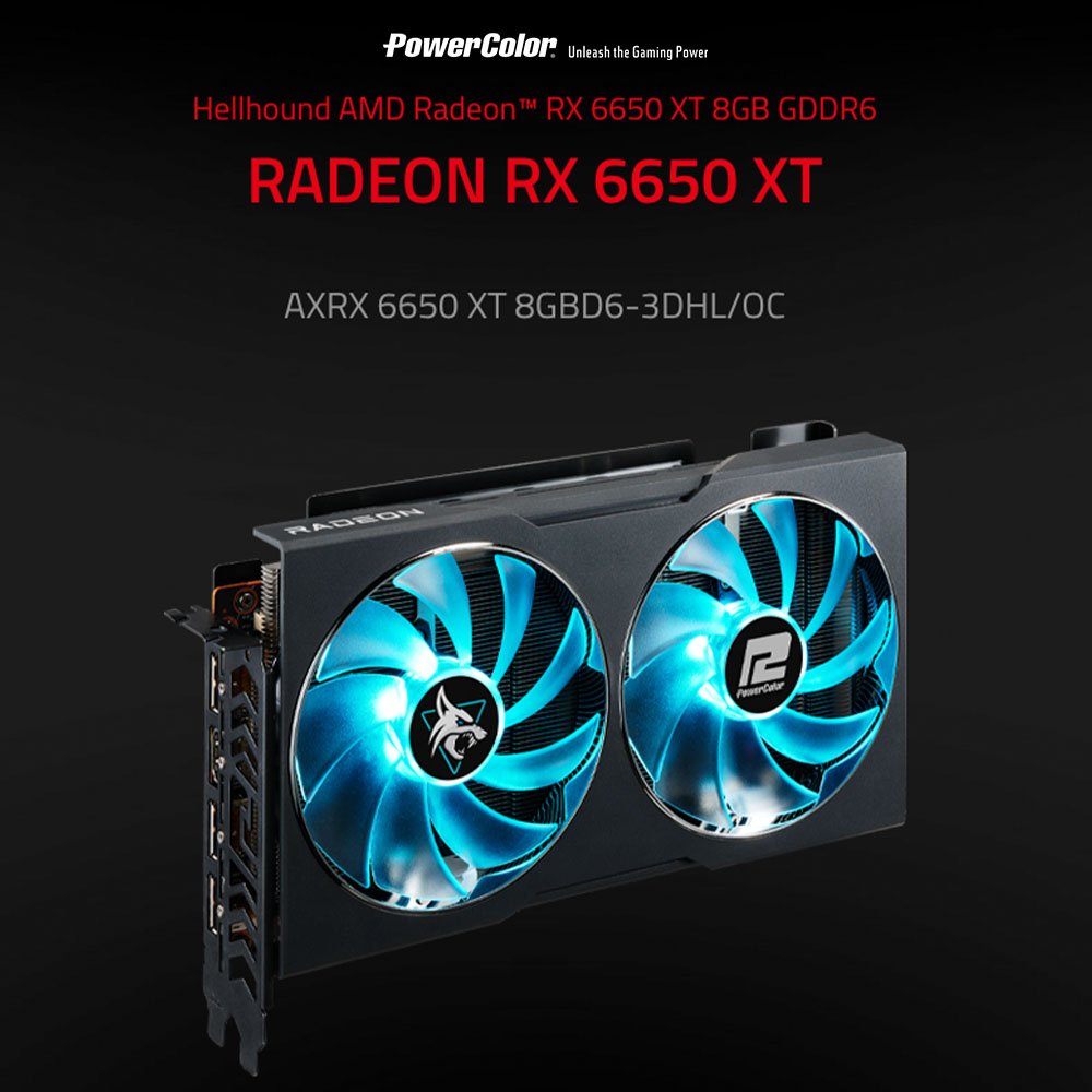 Sakura AMD Radeon RX 6650 XT 8GB GDDR6 AXRX 6650XT 8GBD6-3DHLV3/OC Power  Color
