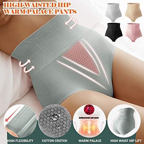 Women's High Waisted Belly Tightening And Hip Lifting Graphene Underwear  For Tightening And Shaping (bean Sand Color)