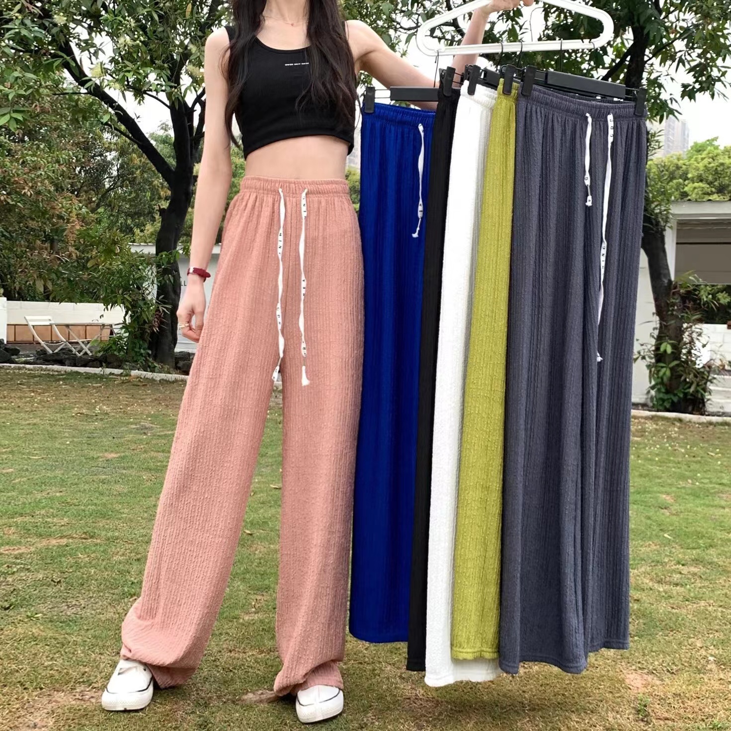 Shop Korean Womens Wode Leg Pants with great discounts and prices online -  Nov 2023